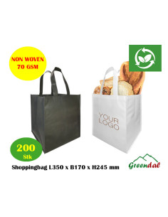 Bærepose Non-woven 17L Hvid m/kunde logo 2