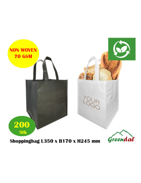 Bærepose Non-woven 17L Sort eller Hvid m/kunde logo 