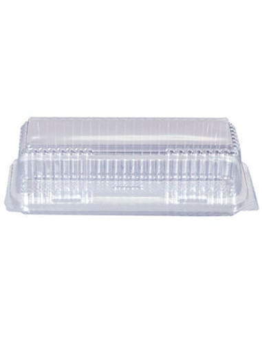 Kageæske Plastbakke m-hængslet låg 23x13x7cm. 300 stk