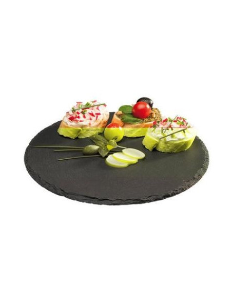 Serveringsplade skifer Ø22x0.4-0.7 cm - 