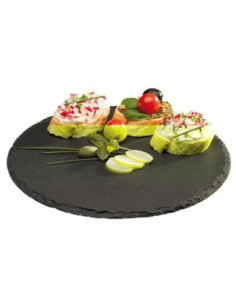 Serving plate slate Ø22x0.4-0.7 cm - 