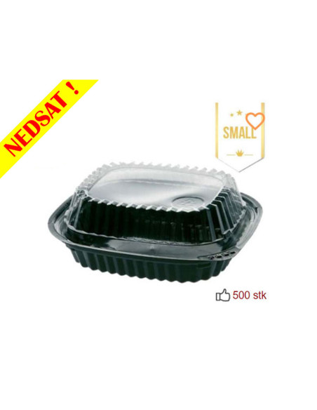 Sushi Bakke Small (V.Pk) DK Oval Bund/låg Sort 500stk/kar. - 
