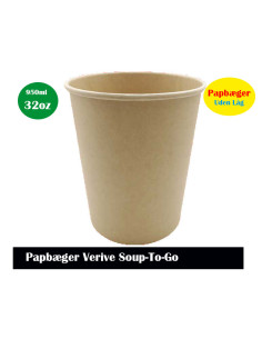 Soup/Deli Bowl Nature Cardboard Brown 950ml 20x25pc/box - 