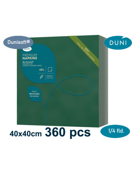 Serviet DuniSoft 40x40cm Airlaid 1/4 fold  Mørkegrøn 360stk