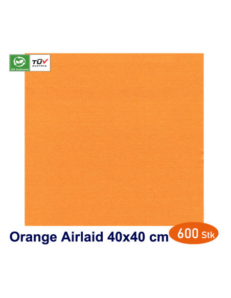 Serviet Airlaid Orange  40x40cm 1/4 fold