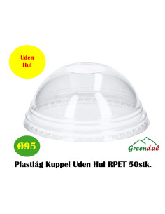 Plastlåg Kuppel Ø95 U/Hul RPET 