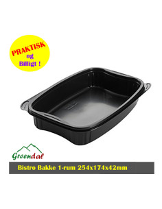 Tray 1-room Bistro 980ml  Black Krt.6x50sk/pk. - 