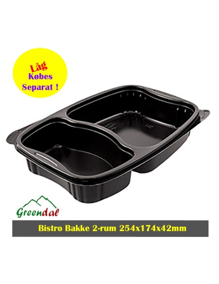 Bistro Bakke 2-rum Sort 254x174x42 mm PP