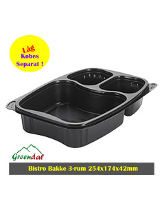 Bistro Bakke 3-rum Sort 254x174x42 mm PP 