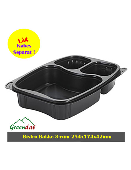Bistro Bakke 3-rum Sort 254x174x42 mm PP 