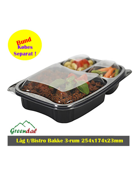 Bakke Bistro 3-rum Sort 254x174x42 mm PP 
