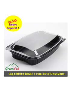 Låg Bistro Bakke 1-rum 980 mlSort 254x174x23 mm PP 2