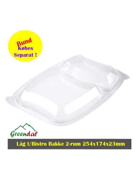 Låg Bistro Bakke 2-rum Klar 254x174x23 mm PP