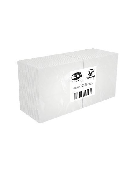 Serviet Ooops 24x24cm 1-lags 1/4 fold Hvid 4500stk/kar - 