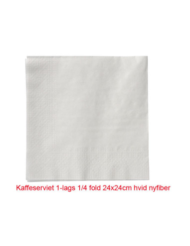 Kaffeserviet 24x24cm 1-lags 1/4 fold Hvid 9000stk/kar - 