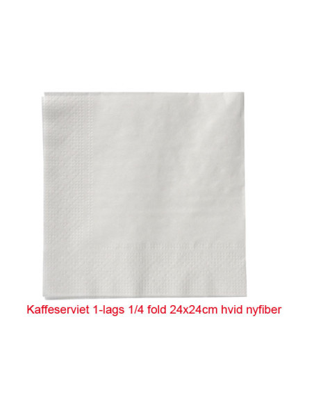 Kaffeserviet 24x24cm 1-lags 1/4 fold Hvid 9000stk/kar - 