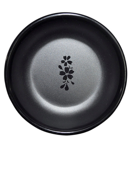 Soya skål til sushi – sort Sakura design (melamin - 