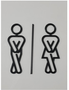 WC skilt – Mand / Kvinde toilet piktogram (sort) - 