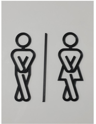 WC skilt – Mand / Kvinde toilet piktogram (sort) - 