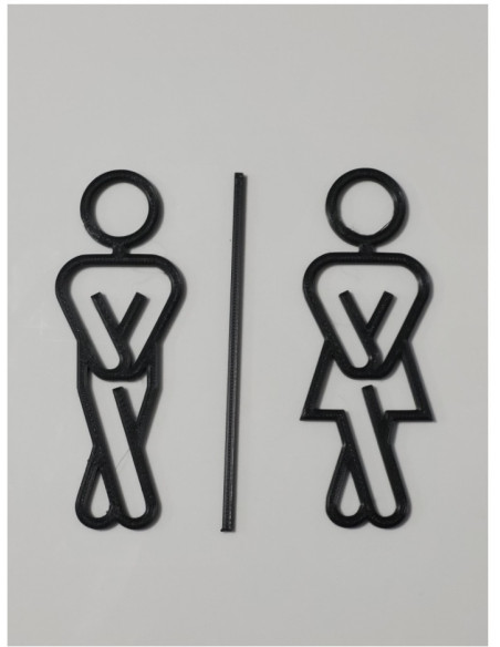WC skilt – Mand / Kvinde toilet piktogram (sort) - 