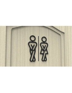 WC skilt – Mand / Kvinde toilet piktogram (sort) -  2