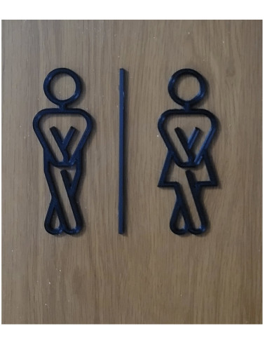 WC skilt – Mand / Kvinde toilet piktogram (sort) - 