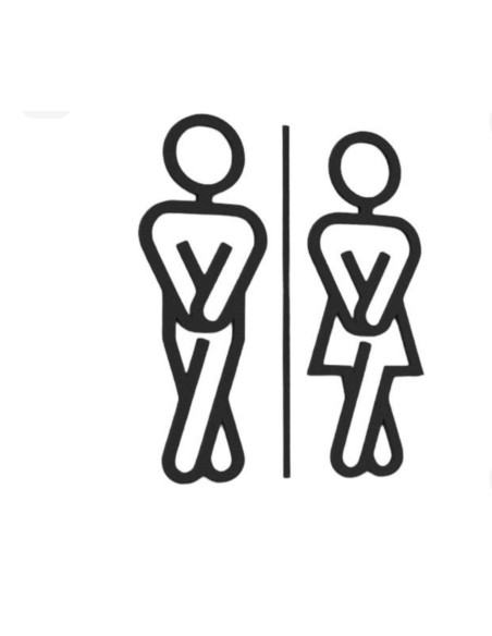 WC skilt – Mand / Kvinde toilet piktogram (sort) - 
