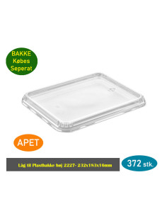 Lid for Tray forme 232x 183 x 16 mm  Transp. - 
