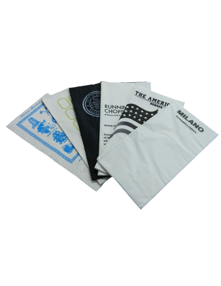 Printed napkins 1/4 40x40cm 3-layer - 