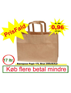 Carrier bag Paper 17L Brown 250pc/box - 