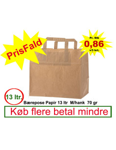 Bærepose Papir 13L Brun