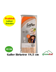 Træbestik Gaffel Bio Birketræ 18,5cm 20stk/kar