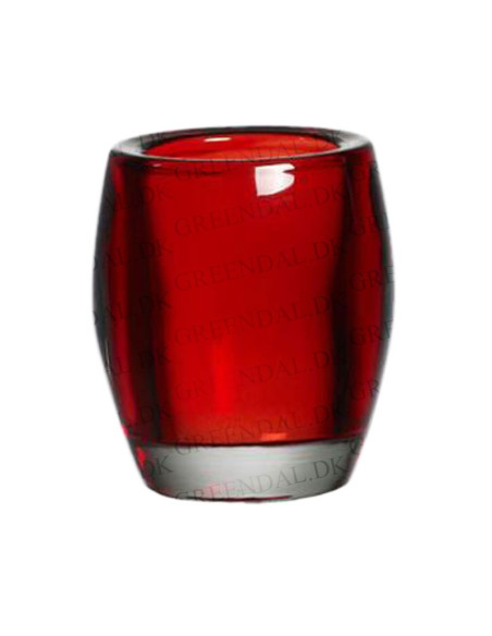 Fyrfadslys holder rød oval 6stk/pak - 