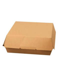 Burger/sandwich Box XL Brown 19x19x8cm 125pc/box -  2