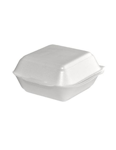 Burgeræske Skum Small m/låg Hvid 5x100stk/pak - 