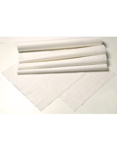 Stikdug lamineret hvid m/mønster 90x90cm - 