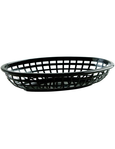 Basket Oval 23.5x14.9x5.08cm PE black 12pc/pack - 