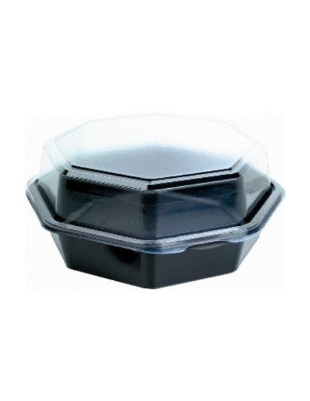 Plastbakke Octaview 1-rums 19x19x8cm 850ml Sort 270stk/kar - 