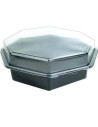 Plastbakke Octaview m/hængslet låg  sort 23x23x8cm - 