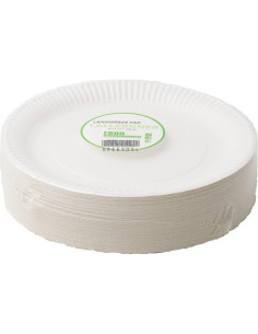 Plate White Cardboard 23cm 10x100pc/box - 