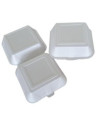 Burgeræske Skum m/låg XXL 21x21x11cm Hvid 2x100stk/pak - 
