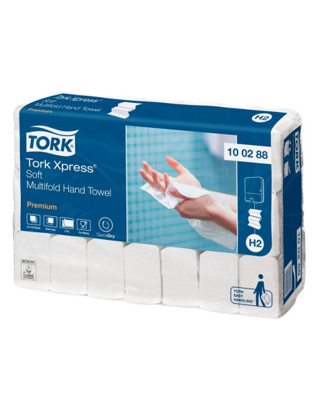 Papirhåndklæde Prem. Tork Xpress H2 2-lags M-fold 2310stk/kar - 