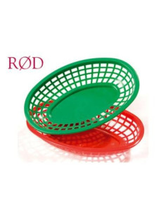Kurv oval 23.5x14.9x5.08cm PE Rød 12stk/pakke - 