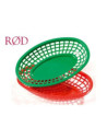 Kurv oval 23.5x14.9x5.08cm PE Rød 12stk/pakke - 