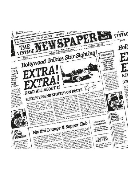 Burgerpapir Greaseproof Old News 300x300mm 40 gr - 