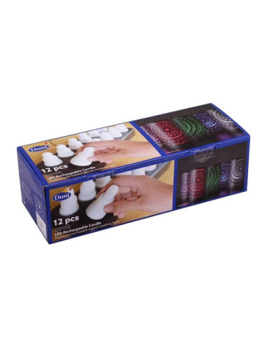 Ekstra LED lys Duni Sæt Multifarve 12stk/pak - 