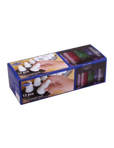 Ekstra LED lys Duni Sæt Multifarve 12stk/pak - 