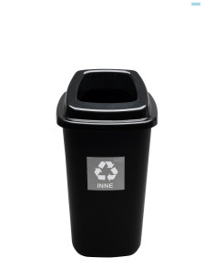 Waste container open lid 90L Black - 