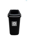 Waste container open lid 90L Black - 