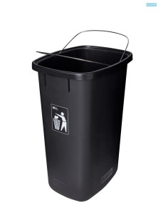 Affaldsbeholder åben låg 90L Sort -  2